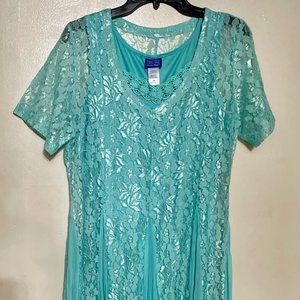 Aqua Lace Maxi Dress